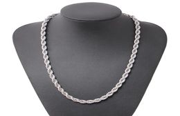 ed Rope Chain Classic Mens Jewellery 18k White Gold Filled Hip Hop Fashion Necklace Jewellery 24 Inches5709480
