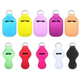 Party Favour Portable Lipstick Holder Neoprene Keychain Solid Colour Wrist Sanitizer Bottle Er Keyring Key Chain Drop Delivery Home Ga Dhhqc