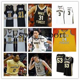 T9 College Wears NCAA Wake WF Forest Demon Deacons Basketball Jersey Alondes Williams Jake LaRavia Daivien Williamson Duncan Paul Cameron Matth