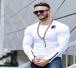 2020 Men 039S Fashion Long Sleeved T Shirt Summer Style Thin Shirts Personality Casual Clothing Slim Elasticity Male Tee Tops6305795