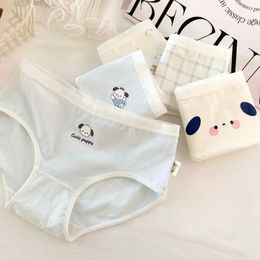 Panties 5PCS Kid Cartoon Cotton Antibacterial Panties for Girl Thin Breathable Briefs 3+y Young Children Underwear Toddler Cute Knickers Y240528