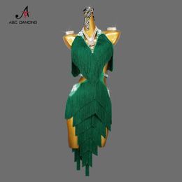 Stage Wear 2024 New Latin Dance Dress Women Skirt Stage Come Dancewear Outfit Girls Wear Line Clothes Competition Sport Suit Party Samba Y240529