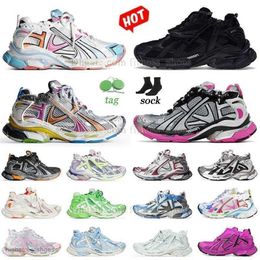 Casual Shoes Luxury Track Runners 7 70 75 Designer Shoes Mens womens Big Size 12 Leather White Black Silver Pink Nylon Mesh Tracks Runner 770 Trainers Paris Platf