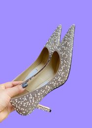 selling 65cm 85cm high heels leather pointed pearl diamond high heels flat shoes leather wedding party shoes size 35406698269