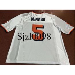 Sj98 Custom 009 Youth women Vintage SYRACUSE ORANGE MEN DONOVAN MCNABB #5 Football Jersey size s-5XL or custom any name or number jersey