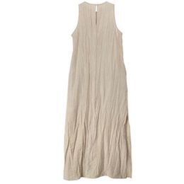 Wasteland texture, pleated sleeveless dress, thirteen rows, women's casual vest, long skirt
