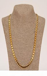 P Classic Cuban Link Chain Necklace Bracelet Set Fine 18k Real Solid Gold Filled Fashion Men Women 039 S Jewellery Accessories Pe4236975