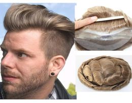 Thin Skin Toupee Hairpieces For Men Indian Human Hair Replacement Wigs Natural Wave Wig Men43759717427867