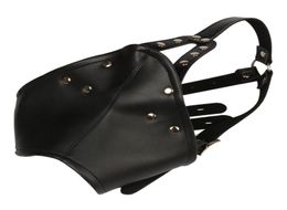 New PU Leather Head Harness Mouth Mask With ABS Ball Mouth Gag Mask Humiliate BDSM Bondage Restraint Sex Products2923597