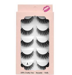 2021 5 Pairs Multipack Faux 3D Mink False Eyelashes Handmade Wispy Fluffy Long Natural Makeup Tools Eye5735140