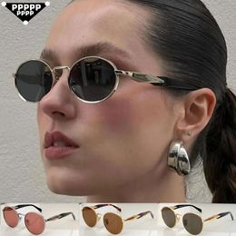 Retro Metal Women Oval Designer Sunglasses Small Frame Sunglasses Retro Men Luxury Sunglasses Fashion 2024 New UV Protection Glasses Most Popular Sunglasses