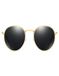 Peekaboo retro round sunglasses men uv400 2019 summer Polarised sun glasses male driving metal frame gold black green Y2006195563986