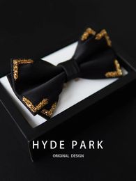 Grooms wedding black bow tie mens high-end suit formal dress collar accessories 240601