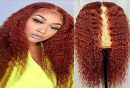 Ishow Brazilian 613 Blonde Deep Wave T Part Lace Wig 99J Orange Ginger Ombre Color Remy Human Hair Wigs for Women 826inch All Age9168825