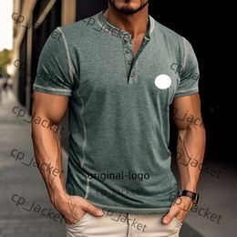 monclar shirt Summer Europe and America Short sleeved Shirt Men's Round Neck T-shirt Colour Block monclar Top T-shirt Men's Wear 8925