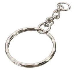Whole Car key Ring 50Pcs Keyring Blanks 55mm Silver Tone Keychain Top Quality Fob Split Rings 4 Link Chain Travel Buckle8524561