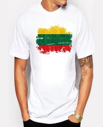 Excellent Quality Cotton T Shirt Men Clothing Basic Mens Tshirts Print Lithuania National Flag Nostalgic Style Tshirt2691045