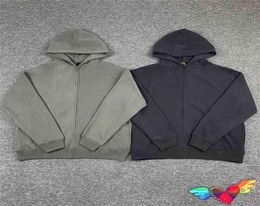 2022 Solid Vest Zip Hoodie Men Women Fleece Season 6 Hoodie Ye Sweatshirts Big Oversize Sweatshirts T2207216797116