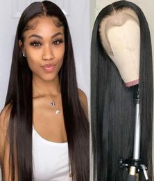 Brazilian Straight Glueless Lace Front Human Hair Wigs Pre Plucked For Black Women 360 Frontal Wig Full65723664604033