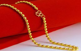 Chains 5MM Solid Beads Chain Necklace 24K Gold Mens Womens 1968 Inches Long2140334