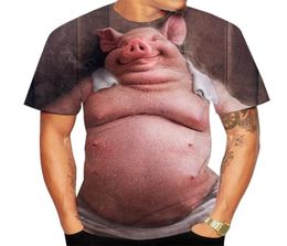 Summer Novelty Animal Pig 3D Printed Mens Tshirts Funny Piggy Polyester Round Neck Short Sleeve Loose Tops Oversized T Shirts 22068290808