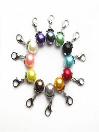120pcs Mix 12 Colour 10mm beads pearl charms Dangle Charms DIY Bracelets Jewellery Accessory Macroporous beads Charms lobster clasp c3659292