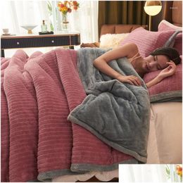 Blanket Warm Luxury Throw Travel Plaid Light Thin Soft Fluffy P Bed Er Bedspread Drop Delivery Dhuja