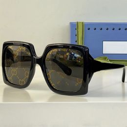 Square black sunglasses 0876 oversized frame fashion classic retro style mens and womens designer glasses travel vacation UV400 lenses 257w