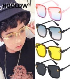 HOOLDW New Oversize Square Kids Sunglasses Children Sun Glasses Boys Girls Outdoors Travel UV400 Eyewear1009285