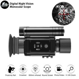 NN002 Digital Night Vision 1080p Camera Camera الأشعة تحت الحمراء أحادي الصورة متعددة الصور Crosshair Hunting Night Scope