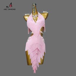 Stage Wear 2024 Latin Dance Dress Sexy Professional Women Ball Party Prom Short Skirt Samba For Girl Line Sport Wear Fringed Female Clothes Y240529