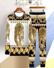 Men039s Tracksuits 2021 Autumn And Winter LongSleeved TShirt Male 3D Tiger Print Casual Hiphop Pants Chinese Style Dragon Su5101229