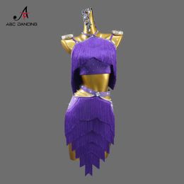Stage Wear Latin Dance Dress Performance Clothes Stage Come Women Female Practise Wear Girl Fringed Skirt Line Suit Party Samba Ballroom Y240529