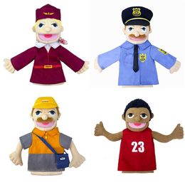 Stuffed Plush Animals Professional Soft Fill Doll Doctor Police Staff Cospaly Plush Doll Education Baby Toy Kawaii Finger Puppet T240531