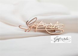 Customize Brooch company Logo design Gold Silver Handwriting Signature Any Name Any Font Brooches Pins Label Pin party Jewelry gif6956118