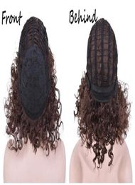 ombre color synthetic wig KINKY CURLY Micro braid wig african american braided wigs brazilian hair wigs 18inch short curly synthet8612007