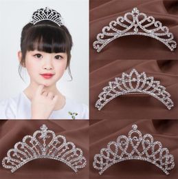 wedding crystal crown comb pearl sticks prom headband kids party events clear rhinestone tiaras sliver hair jewelry Christmas gift8942926