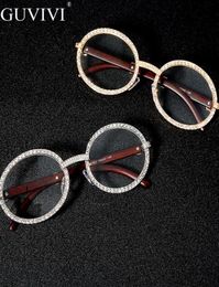 Diamond Round Sunglasses Women Luxury Retro Oval Sunglasses Men Rhinestone Vintage Sunglasses Steampunk Brand Designer Eyewear8877545