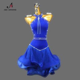 Stage Wear 2024 New Professional Latin Dance Dress Competition Come Female Clothing Line Suit Ball Practice Wear Woman Prom Skirt Ladies Y240529