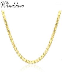 Chains 28mm Real 925 Sterling Silver Gold Colour Box Chain Necklace Women Men Jewellery Heavy Kolye Collares Hip Hop 4045505560c1470739