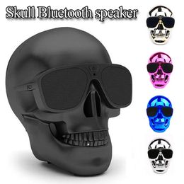 Sunglass Skull Wireless Bluetooth Speaker Halloween Gift Skull head Shape speaker subwoofer SoundBox1800539