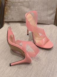 Transparent High Heel Sandals Women Pink PVC Sandal sole Stilettos Sexy party Pumps10cm Summer Shoes Peep Toe Designer factory sho4177726