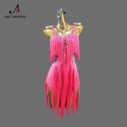 Stage Wear 2024 Party Dress For Women Latin Dance Skirt Line Suit Competition Come Sports Wear Stage Tassel Clothes Ball Girls Prom Tops Y240529