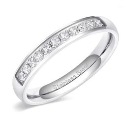 Wedding Rings 35mm Women Half Eternity Bands For Female Stainless Steel Cubic Zirconia Band Whole Size 4129558561