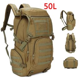 50L Military Tactical Backpack Camping Hiking Daypack Army Rucksack Outdoor Fishing Sport Hunting Climbing Waterproof Bag 240529