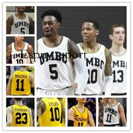 T9 NCAA College Basketball 10 Jairus Lyles 11 KJ Maura 5 Jack Schwietz 23 Max Curran Yellow white stitched Jersey S-4XL