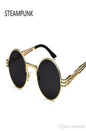 Steampunk Designer sunglasses Men Metal Round Shades Male Clear Sun Glasses For Women Hip Hop Steam Punk Sunglasses For Women Pink5467944