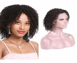 Brazilian Kinky Curly Human Hair Wigs For Black Women 130 Natural Color Lace Front Wig Pre Plucked4760892