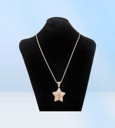 Hip Hop Gold Silver Color Cubic Zircon Star pendant necklace For Men Iced Out Bling Jewelry18554635614085