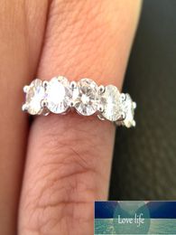 White Gold Plated Moissanite Ring 15CTW F Color Engagement Ring Test Positive Moissanite Band Diamond Wedding Jewelry For Bride F4813475